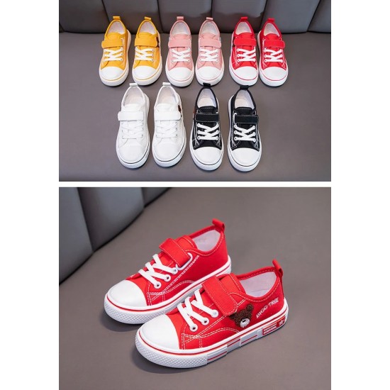 2024 frühling und Herbst Neue kinder Jungen Mädchen Leinwand Schuhe Kleine Weiße Schuhe Verschiedene freizeitschuhe