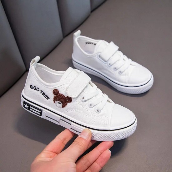 2024 frühling und Herbst Neue kinder Jungen Mädchen Leinwand Schuhe Kleine Weiße Schuhe Verschiedene freizeitschuhe