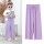 [Hochelastische Hose mit weitem Bein aus Eisseide] Lila 