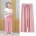 [Hochelastische Hose mit weitem Bein aus Eisseide] Rosa