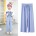 [Hochelastische Hose mit weitem Bein aus Eisseide] himmelblau