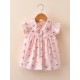 Baby-Mädchen-Sommer-Hemd mit Blumenstickerei, ärmellos – stilvolle Baumwoll-Musselin-Bluse für Babys (eine Größe kleiner)