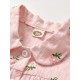 Baby-Mädchen-Sommer-Hemd mit Blumenstickerei, ärmellos – stilvolle Baumwoll-Musselin-Bluse für Babys (eine Größe kleiner)