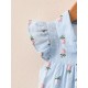 Baby-Mädchen-Sommer-Hemd mit Blumenstickerei, ärmellos – stilvolle Baumwoll-Musselin-Bluse für Babys (eine Größe kleiner)