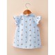 Baby-Mädchen-Sommer-Hemd mit Blumenstickerei, ärmellos – stilvolle Baumwoll-Musselin-Bluse für Babys (eine Größe kleiner)
