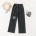 Schwarze karierte Hose mit weitem Bein
