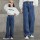 Dunkle Hose mit weitem Bein und echter Tasche  + $1,27 
