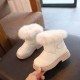 Solid Color New British Style Girls Casual Boots Plush Winter Soft Baby Boys Short Boots Kids Shoes Children Drop Shipping