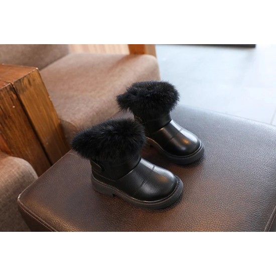 Solid Color New British Style Girls Casual Boots Plush Winter Soft Baby Boys Short Boots Kids Shoes Children Drop Shipping