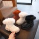 Solid Color New British Style Girls Casual Boots Plush Winter Soft Baby Boys Short Boots Kids Shoes Children Drop Shipping