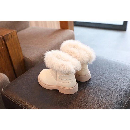 Solid Color New British Style Girls Casual Boots Plush Winter Soft Baby Boys Short Boots Kids Shoes Children Drop Shipping