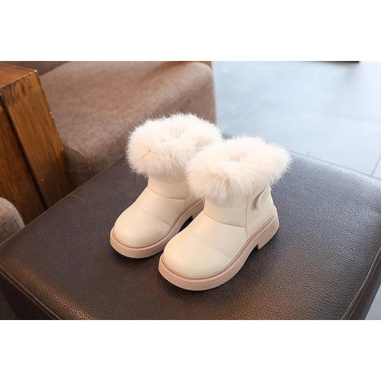 Solid Color New British Style Girls Casual Boots Plush Winter Soft Baby Boys Short Boots Kids Shoes Children Drop Shipping