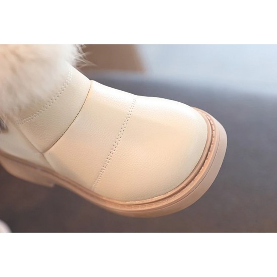 Solid Color New British Style Girls Casual Boots Plush Winter Soft Baby Boys Short Boots Kids Shoes Children Drop Shipping