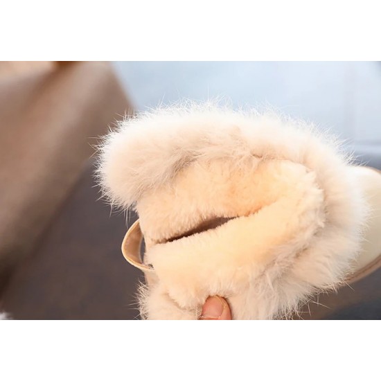 Solid Color New British Style Girls Casual Boots Plush Winter Soft Baby Boys Short Boots Kids Shoes Children Drop Shipping