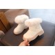 Solid Color New British Style Girls Casual Boots Plush Winter Soft Baby Boys Short Boots Kids Shoes Children Drop Shipping