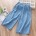 Dunkelblaue neunte Hose mit doppelter Tasche