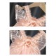 Summer pleated lace dress for children girls clothes butterfly stitching solid color mesh dress party princess dress