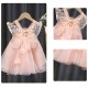 Summer pleated lace dress for children girls clothes butterfly stitching solid color mesh dress party princess dress